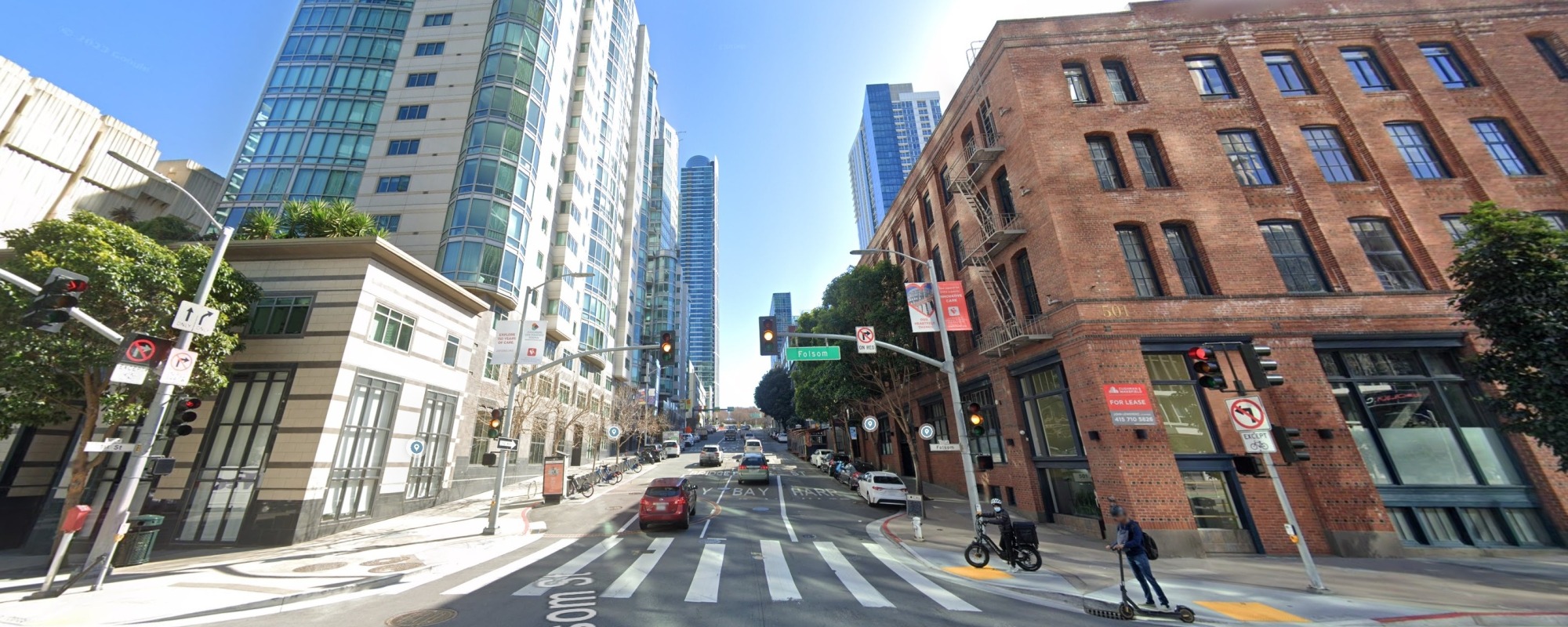 1st Street at Folsom looking toward Harrison
