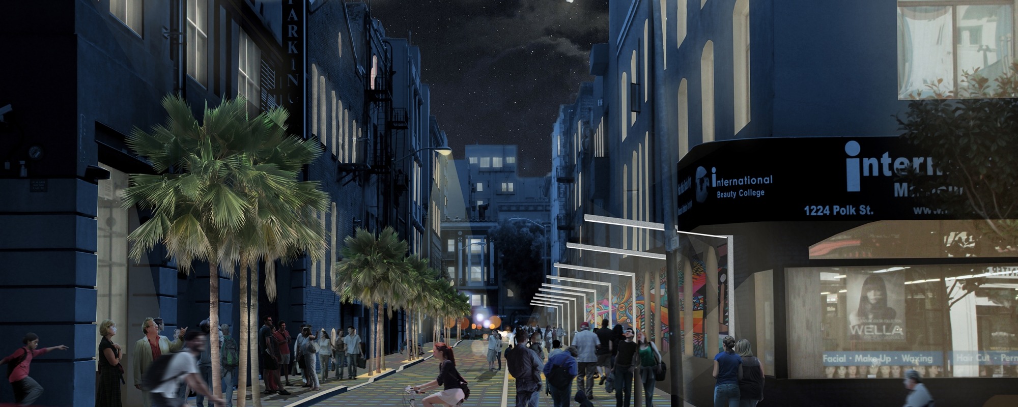 Polk at Fern - Night time view