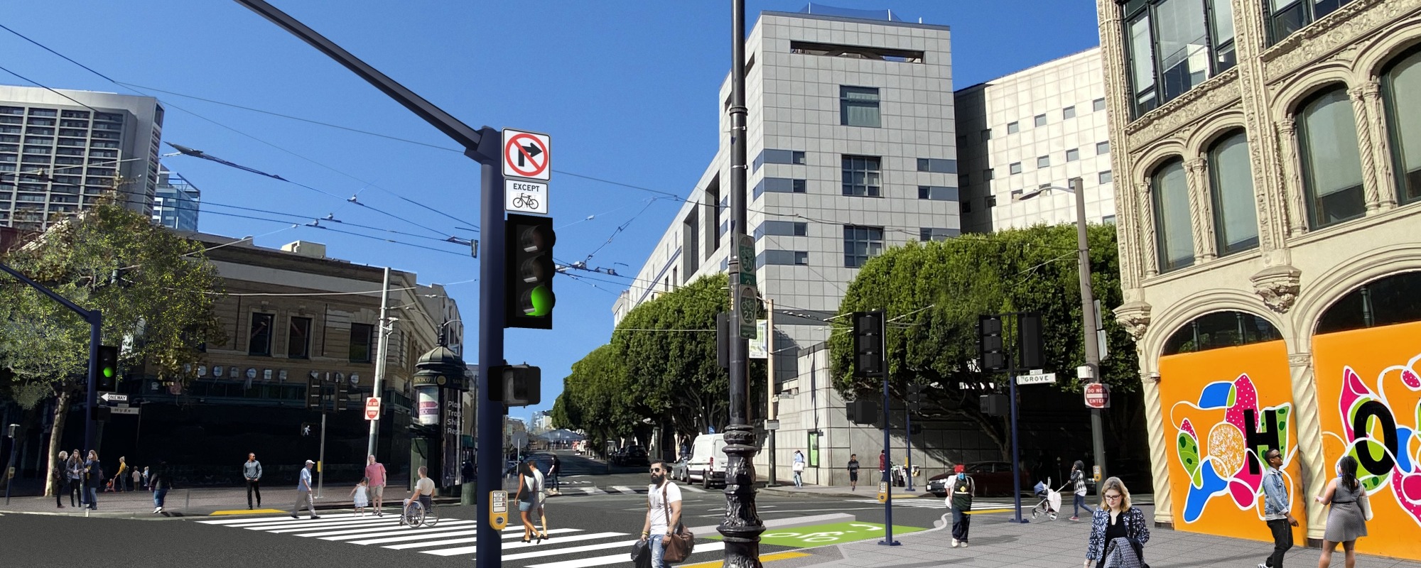 Rendering of Better Market Street at 8th Street 