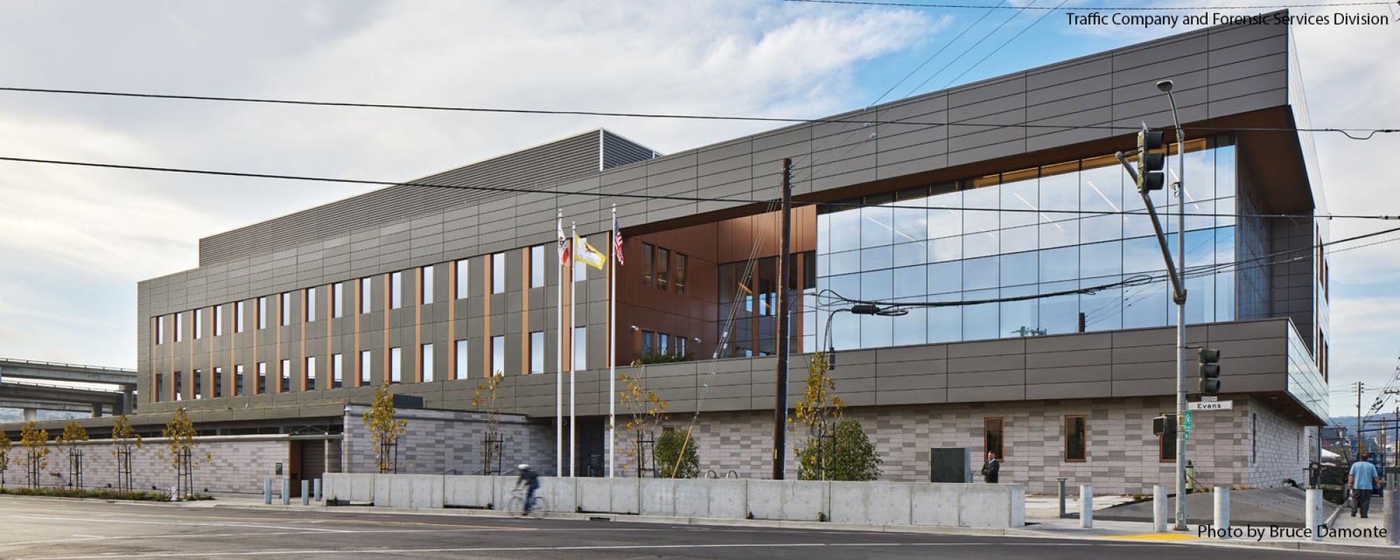 The exterior of the Traffic Company and Forensic Services Division.